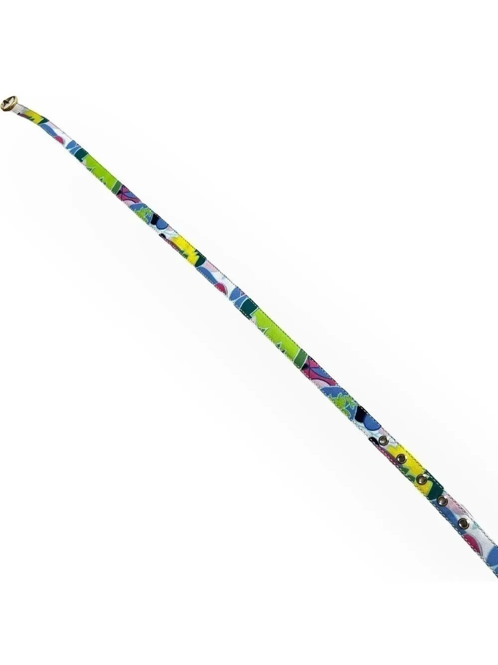 Y2K Talbots Floral Thin Belt Bamboo O ring Buckle Vibrant Colors Cotton Belt S